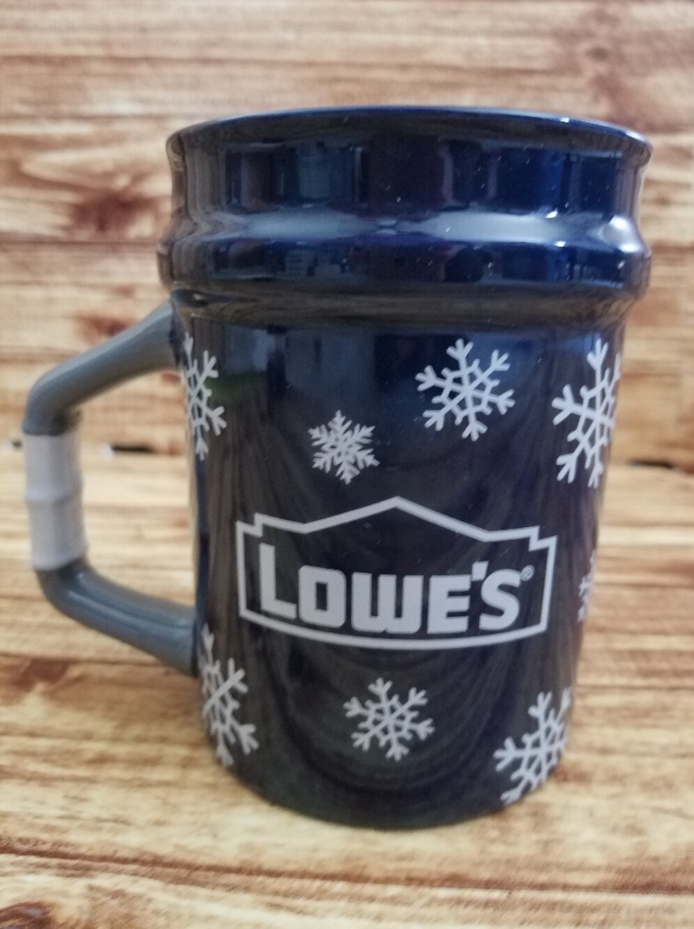 Lowe's Logo 2025 Navy Snowflake Ceramic Mug Collectible Christmas Black Friday